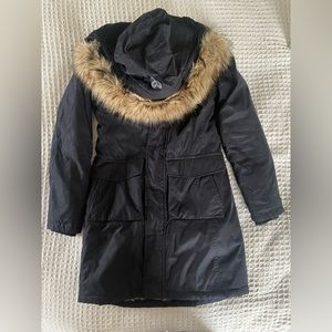 Aritzia TNA Blackcomb Black Fur Lined Coat